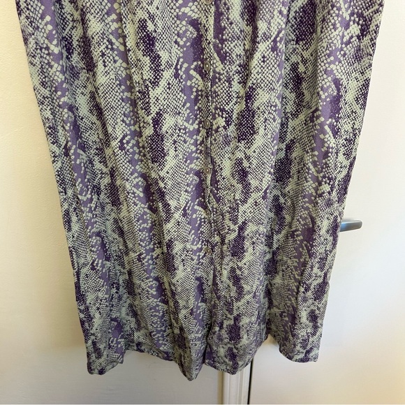 Free People Katie Button Front Reptile Print Midi Skirt Size Large - Picture 6 of 14